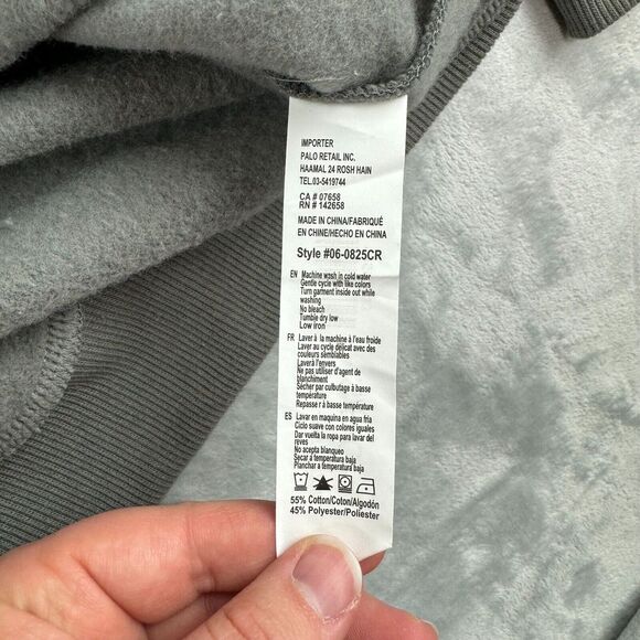 Snood Overside Hoodie Mens Small Grey Fearless Turtleneck Fleece Sweatshirt - Picture 12 of 14